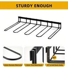Boot Rack Organizer Tall Boots, 2 Pairs Metal Wall Mounted Shoe Rack For Tall Boots And Cowboy Boot, Boot Storage Wader Hangers For Entryway - Black - View 6