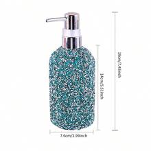 1 Peça Garrafa Dispensadora de Plástico com Bomba Decorada com Strass de 500ml para Gel de Banho, Shampoo, Loção, Garrafa Vazia Recarregável - Multicolorido - Visão 2