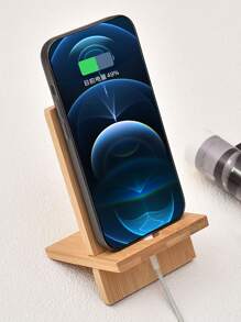 1 件竹制桌面电话支架，创意懒人手机支架，适用于智能手机和平板电脑，适用于学校用品，返校