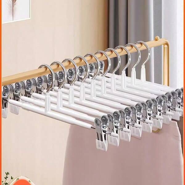 5PCS Anti-Slip Multifunction Clothes Hanger,Clip Skirt And Pants, Convenient, Stainless Steel Thick Clothes Storage Rack For Household,No Marks Left, Protecting Clothes