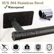 1 Stück Küchen Papierhandtuchhalter - selbstklebend oder gebohrt Toilettenpapierhalter, gebürstetes Nickel, wandmontiert, für Bad/Küche Lagerung, Handtuchhalter, Klarsichtfolienhalter, Klebstoff Papierhandtuchrollenhalter, Küche Edelstahl SUS304 Küchenrollenspender, einfaches Installationsset mit starkem Band und Schrauben (Schwarz/Silber/Gold)