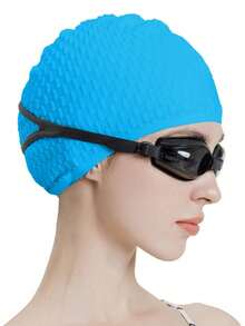 Large Silicone Swim Cap - ComfortFit For Men & Women - Unisex Ergonomic Design - 1pc High-Quality Set, Beach Essentials, Beach Accessories, Pool Float - Multicolor - View 16