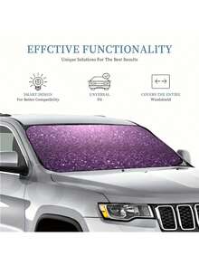1 pieza Parasol plegable para parabrisas de vehículo, color morado, protección térmica, bloqueo de rayos UV, mantiene el vehículo fresco para automóvil, camión y SUV - Multicolor - Ver 5