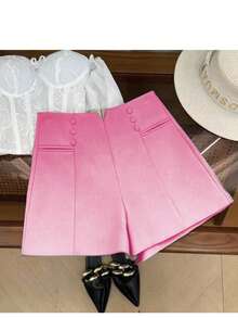 Liuhan Modas Shorts Women Tailoring Casual Versatile Front Pocket Zipper With Buttons Zipper - 粉色 - 查看 1