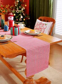 1 Peça Trilho de Mesa Xadrez Vermelho de Natal, Xadrez Vermelho e Branco Clássico, Adequado para Mesa de Jantar, Armários, Prateleiras, Capa Protetora, para Festas, Comemorações, Casamentos, Ano Novo, Decorações de Natal e Ação de Graças