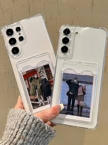 1 件透明卡夹简约全覆盖 TPU 防摔手机壳适用于系列防水防震防刮 - 無色 - 查看 1