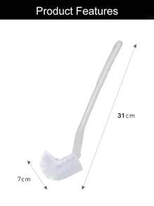 1pc Curved Toilet Brush, Plastic Long Anti Slip Handle, Toilet Cleaning Brush, Powerful Cleaning Suspension Portable Toilet Brush Bathroom Accessories
