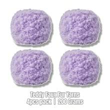 1 Skein Soft Faux Teddy Fur Yarn 100% Polyester Faux Fur Yarn Boucle Eyelash Cycle Yarn 50 Grams - Suitable For Diy Projects, Hand Bag, Jacket, Hat, Scarf & Other Home Textile Projects.