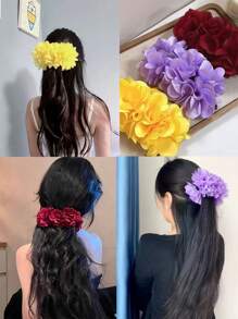 1 Stück Kunststoff-Simulation Blume Meerjungfrau Banane Clip große Größe Haarspange im Landhaus-Stil für Pferdeschwanz, süß und elegant vielseitig hochwertiger Haarschmuck geeignet für Sommer, Landhaus-Fotoshooting und tägliches Tragen