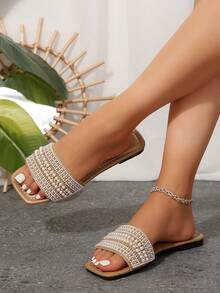 加大码 41 黄色女士平底拖鞋，春夏新品方头 42 女士平底凉鞋搭配连衣裙拉长腿，时尚全钻人字拖鞋，漂亮女孩夏季沙滩鞋防滑家居拖鞋可爱女孩塑料拖鞋 43 - 黃 - 查看 5