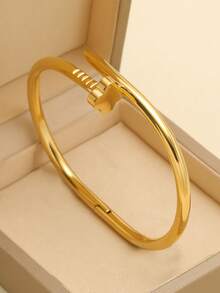 Vòng tay Cubic Zirconia nhiều màu chống thấm nước bằng thép không gỉ, vòng tay mở mạ 18k, trang sức thời trang cho nữ - 3 cái/bộ Vàng - Xem 5