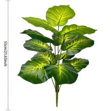 12 & 18 Leaves Artificial Pothos Plant, Large Floor Greenery For Living Room, Wedding Decoration, Home & Commercial Greening (Excluding Pot)