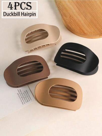 Conjunto de 4 presilhas de cabelo circulares e planas, resistentes e com design curvo e confortável, ideais para ioga, encontros e outras ocasiões. Versáteis e perfeitas para mulheres. Ideais para cabelos cacheados, viagens e ocasiões especiais. Perfeitas para o outono e viagens.