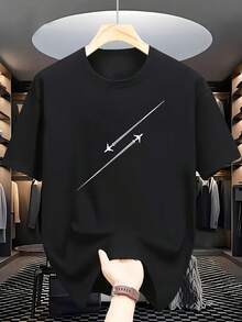 Fashionable Printed T-Shirt For Men PW4S - Black - View 1