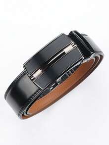 1/2 chiếc thắt lưng da thật có khóa cài cho nam - Khóa tự động có thể điều chỉnh, phong cách công sở thường ngày đa năng, Khóa hợp kim bền, tấm da chất lượng cao, dễ đeo và phù hợp với mọi dịp - DP68 69 - Xem 5