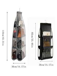 1pc, 8/6 Pockets Hanging Purse Handbag Organizer Clear Hanging Shelf Bag Collection Storage Holder Purse Bag Wardrobe Closet Space Saving Organizers Bedroom,Purse Organizer, Purse Organizer For Closet, Purse Storage, Durability Material, Handbag Organizer, Holds Bigger Bags