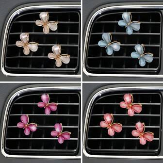 3pcCar Air Outlet Aromatherapy Cute Cartoon Small Butterflies Car Aromatherapy Air Conditioning Air Outlet Clip Air Conditioning Outlet Decoration Car Interior Decoration