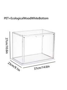 1pc Wallet Wardrobe Storage Box, Transparent Handheld Display Box, Stackable Acrylic Storage Cabinet, Plastic Storage Container For Wallets, Toys, Shoes
