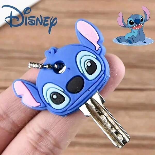 Disney 10 Disney Needle Key Chains, Mickey And Minnie Cartoon-Style Key Caps, Portable Key Chain Accessories, And A Durable Protective Key Cover.