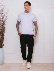 Men's Quick-Drying Ice Silk Pants, Comfortable, Quick-Drying Sports Pants - 黑色 - 查看 3