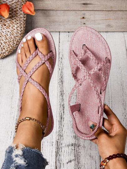 2025 Summer New Flat Bohemian Style Casual Comfortable Convenient Plus Size Women Sandals