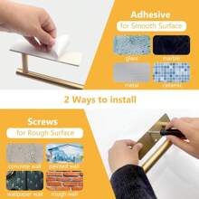 1 Stück Küchen Papierhandtuchhalter - selbstklebend oder gebohrt Toilettenpapierhalter, gebürstetes Nickel, wandmontiert, für Bad/Küche Lagerung, Handtuchhalter, Klarsichtfolienhalter, Klebstoff Papierhandtuchrollenhalter, Küche Edelstahl SUS304 Küchenrollenspender, einfaches Installationsset mit starkem Band und Schrauben (Schwarz/Silber/Gold)