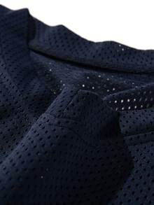男士夏季休闲运动短袖T恤 - 藏蓝色 - 查看 6