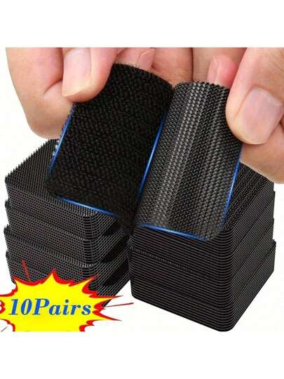 10pairs Invisible Fixing Stickers For Car Floor Mats, High Viscosity Snap Fasteners, Anti Slip And High-Temperature Resistant Double-Sided Adhesive, And Car Backing Adhesive Patches