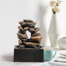 La fuente de piedra de 1 pieza para visualizar el agua se utiliza para la decoración del jardín, el patio, la decoración exterior, el porche y el balcón. Regalo para el Día de la Madre y Pascua - Multicolor - Ver 5