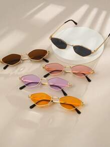 1 unisex klassische Metallbrille mit geometrischem Design und gemusterten Bügeln, geeignet für Laufsteg, Straßenfotografie, Dates, Alltag und Reisen
