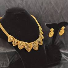 3pcs Middle Eastern Style Jewelry Set, Necklace And Earrings, Bridal Jewelry Set