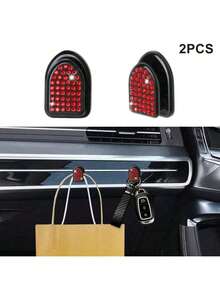 Car Mounted Hidden Small Hooks With Diamond Inlay Mini White Diamond Car Hooks - White - View 15