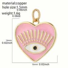 1pc Copper Micro-Inlaid Zirconia Devil Eye Dog Sun Shaped Pendant, DIY Bracelet Necklace Earrings Keychain Versatile Accessory - Multicolor - View 52
