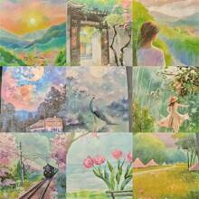 Aesthetic Collage Stickers - Themed For Spring, Summer, Autumn, Winter, Featuring Floral, Nature, And Urban Landscape Designs, Suitable For Magazines, Photo Albums, Stationery, Notebook Accessories | Seasonal Theme | Decorative Paper, Scrapbooking Supplies