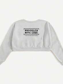 Cropped Moletom Brooklyn NYC 1989 Frio Outono/Inverno 100% Algodão - Branco - Visão 2