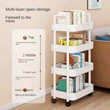 Multi-Layer Trolley Rack Kitchen Floor Bedroom Baby Snacks Mobile Bathroom Storage Rack