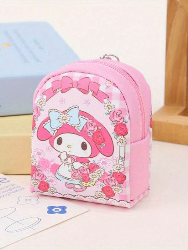 Sanrio Genuine Sanrio Mini Cute Mandarin Dog Melodie Gingerbread Dog Coin Wallet Outdoor Multifunctional Keychain Headset Data Cable Portable Storage Bag For Women Wallet Mini Wallet Purse Wallet Wallet