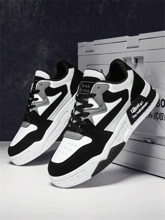 2025 New Men's Breathable Black & White Panda Sneakers, Casual Sports Thick Sole Anti-Slip Mesh Shoes, Suitable For Students, Good Gift For Boyfriend Or Child