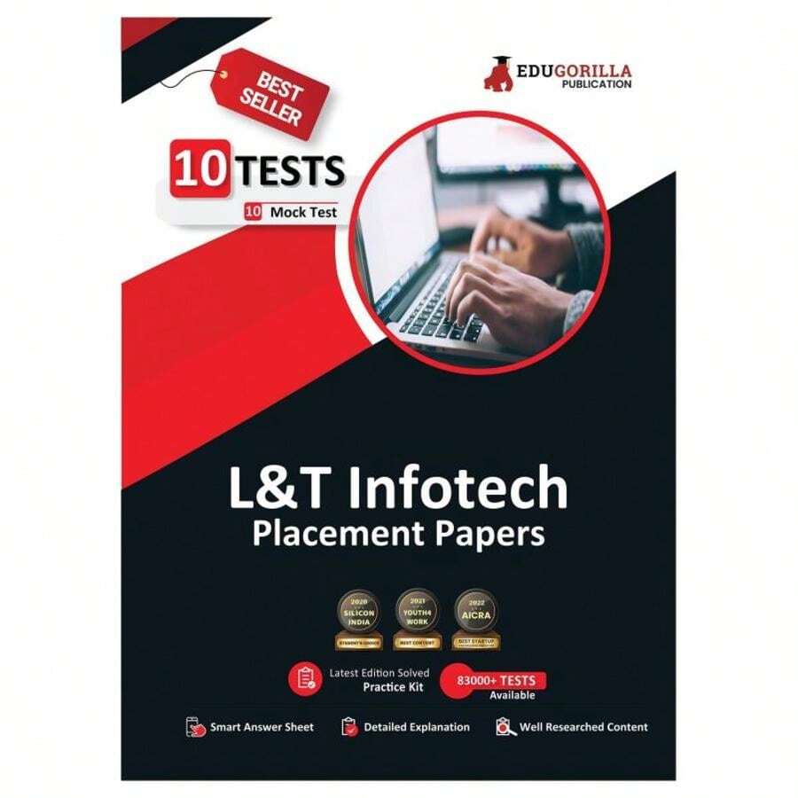 Timeless Tome Larsen And Toubro (L&T) Infotech Placement Papers Prep Book 2023 - 10 Full Length Mock Tests (Solved Objective Questions) With Free Access To Online T-1583 - Single Book - View 1