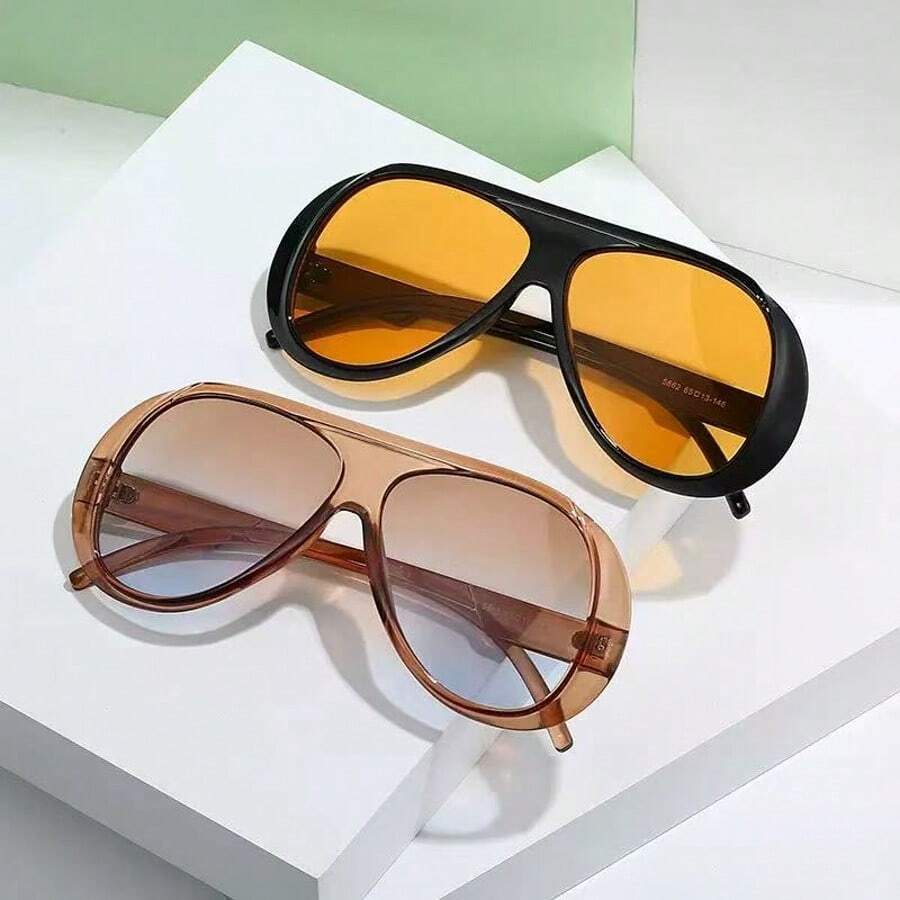 1 pieza Gafas de moda de wayfarer de marco grande estilo retro, adecuadas para uso diario, calle, fiesta, estilo de preparación para volver a la escuela