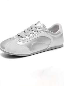 spider king Zapatos deportivos casuales para mujer, zapatillas de moda planas, zapatillas de tenis, nuevo lanzamiento - Plateado - Ver 2