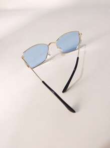 1 Pair Kids Metal Frame Square Fashion Glasses For Boys And Girls, Fashion Outdoor Sun Protection Photography Glasses