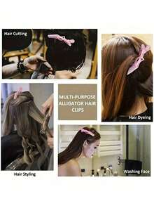 10个/5个造型定位夹鸭嘴夹，长嘴夹卷发夹鳄鱼夹塑料发夹 - 彩色 - 查看 8