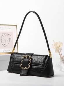 女士时尚百搭休闲日常通勤情人节礼物腋下优雅法棍包 - 彩色 - 查看 15