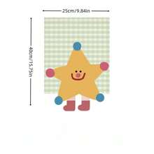 Animal Cartoon Door Curtain, Triangle Flag, Hanging Flag Decor, Half Curtain Divider Cloth, Entryway Door Curtain With Hook And Loop Separator