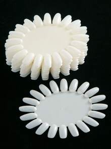 20/10/5/3pcs,Flat False Nail Tips, Acrylic Nail Tips, False Fake Nail Tips Display Chart ,Nail Supplies,Clear Round Nail Art Practice Wheel Polish, For DIY Manicure Nail Salon (Beige,Transparent) - Multicolor - View 1