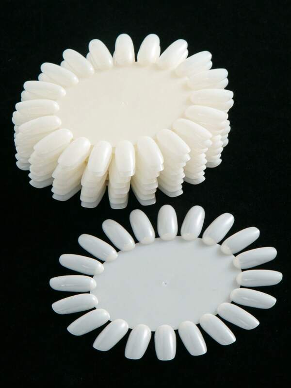 20/10/5/3pcs,Flat False Nail Tips, Acrylic Nail Tips, False Fake Nail Tips Display Chart ,Nail Supplies,Clear Round Nail Art Practice Wheel Polish, For DIY Manicure Nail Salon (Beige,Transparent)