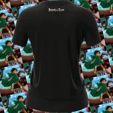 Playera Unisex con Estampado de anime LeviAckerman | Diseño Urbano y Comodo | Streetwear, Festivales y Uso Diario | Algodón Peinado y Corte Holgado  | Ideal para Outfits Casuales, Fiestas o Regalos | Hombre y mujer - Negro - Ver 5