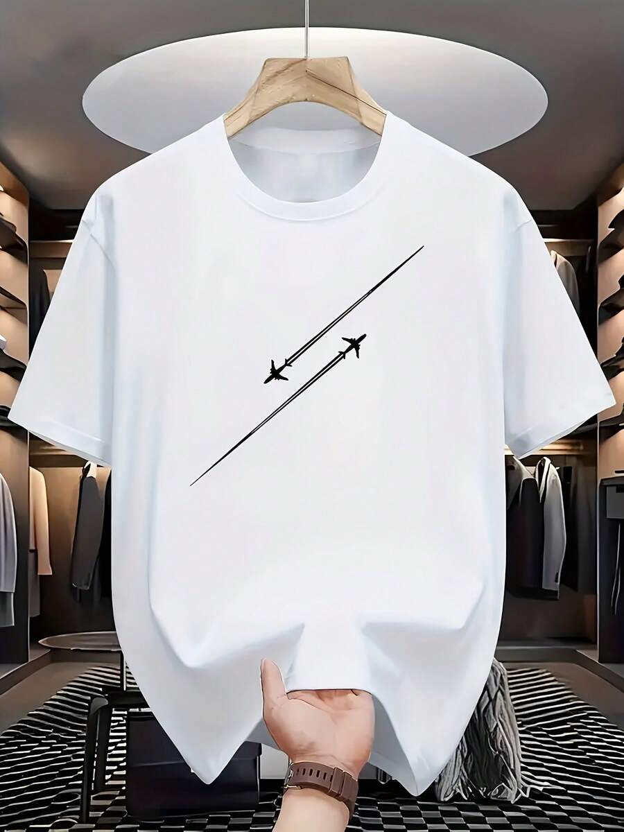 Camiseta estampada de moda para hombres PW4S - Blanco - Ver 1