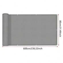 灰色不透明隐私屏风，防紫外线罩，适用于公寓阳台栏杆、户外露台、平台、门廊 - 彩色 - 查看 18